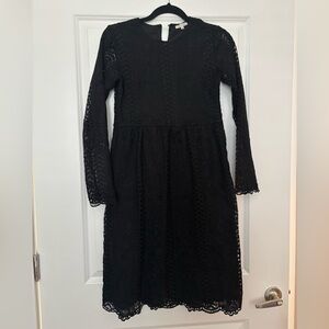 Beautiful Tea N Rose Black Lace Midi Dress